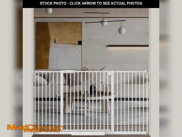 Lot 74-12005803 - WAOWAO 1.37" Ultra Narrow Spacing Extra Wide Baby Gate 57.67-61.61" Pressure Mounted Walk Through Do...