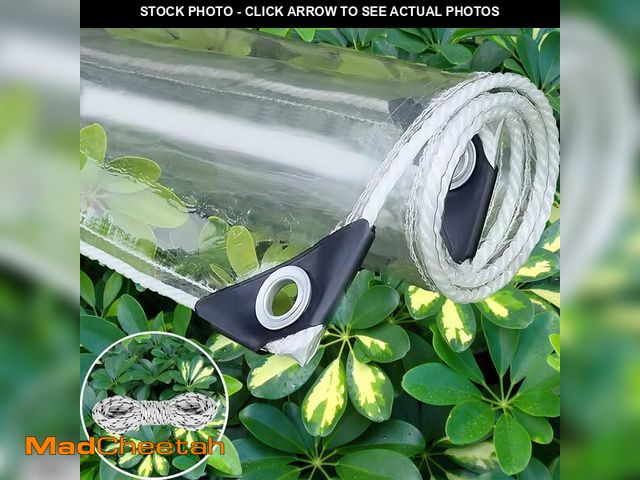 Lot 74-12710625 - Clear Tarp 6x8 FT - 14 Mil Clear PVC Tarps with Grommets, Heavy Duty Waterproof, UV Resistant, Tear ...