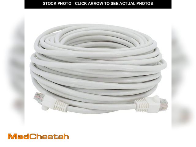 Lot 74-12681505 - Commercial Electric CE 50 ft. Cat 6A UTP Patch Cable White - UNUSED