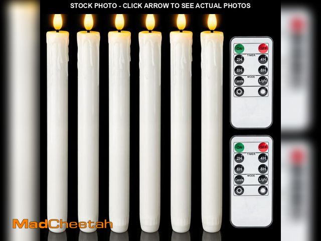 Lot 74-11551269 - Homemory Real Wax LED Flameless Taper Candles with Timer, Dripless Battery Operated Window Candles w...