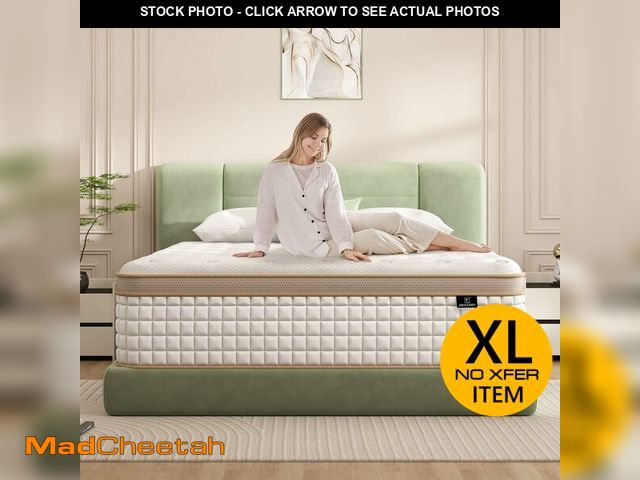 Lot 74-12822421 - EEN EEN SLEEP King Mattress, 14 Inch Hybrid Mattress in a Box, Memory Foam and Individual Pocket Spr...