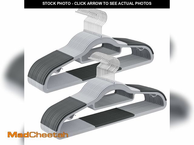 Lot 74-12459346 - SONGMICS Pack of 30 Coat Hangers, Space-Saving Plastic Clothes Hangers, Non-Slip, 0.2 Inches Slim, 1...