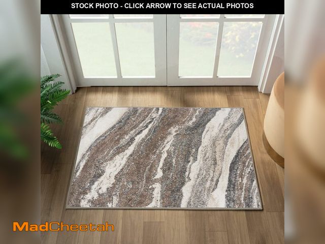 Lot 74-13788223 - LUXE WEAVERS Lagos Collection 7983 Abstract Grey 2x3 Art Deco Area Rug - UNUSED