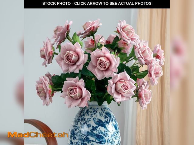 Lot 74-13949458 - ENALGRE Artificial Flowers Artificial Roses Fake Roses 23.2In 20PCS Long Stem Artificial Flowers for...