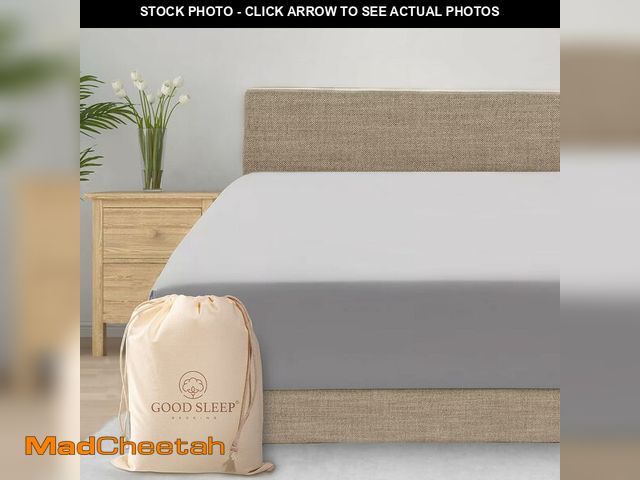 Lot 74-14597126 - 800 TC Fitted Sheet Twin XL, 100% Egyptian Cotton Fitted Sheet - Light Grey - UNUSED