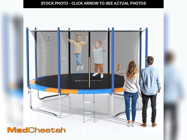 Lot 74-12561912 - GVDV Outdoor Trampoline, 12' Backyard Recreational Trampoline with Enclosure for Kids &amp; Adults -...