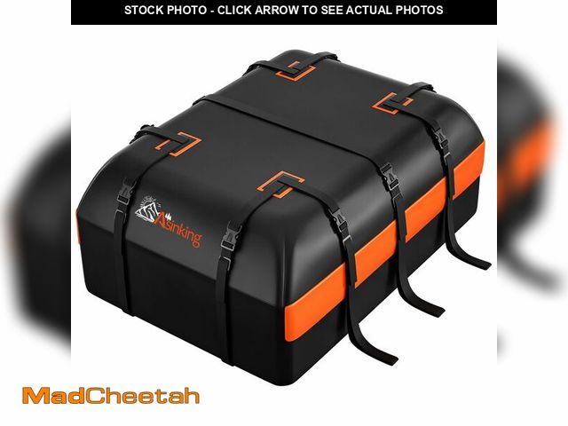 Lot 74-14145754 - Car Rooftop Cargo Carrier Bag, 15 Cubic Feet Waterproof Heavy Duty 840D Car Roof Bag for All Vehicle...