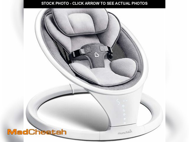 Lot 74-13419047 - Munchkin Electric Baby Swing, Portable and Lightweight, Bluetooth Enabled Infant Rocker with Natural...