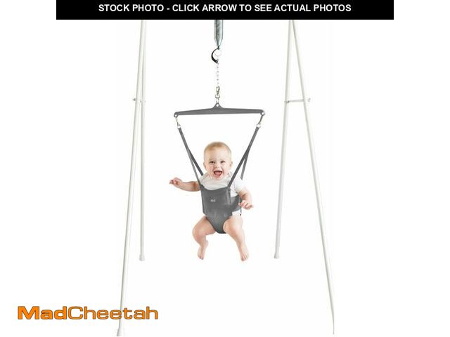 Lot 74-12664404 - Jolly Jumper Classic (Grey) with Stand - Original Baby Jumper, Indoor and Outdoor Exercise Saddle Se...