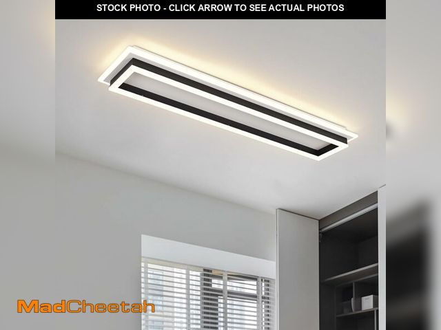 Lot 74-13697224 - Vloitgol Dimmable Led Ceiling Light with Remote Control 31.5in Modern Linear Flush Mount Ceiling Lig...