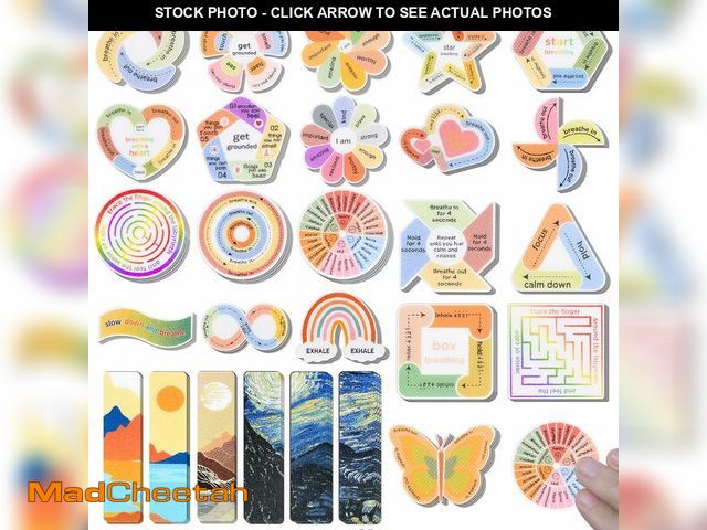 Lot 74-14143167 - 102 Pieces Calm Anxiety Sensory Stickers, 2 Different Surface Texture Styles, Mindfulness Textured S...