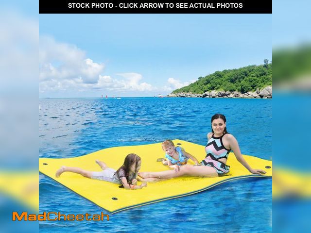 Lot 74-12164581 - WARMOUNTS Lily Pad Floating Mat for 3 People, 9 x 6 FT Floating Mat Holds 500 Lbs, 3-Layer Tear-Resi...
