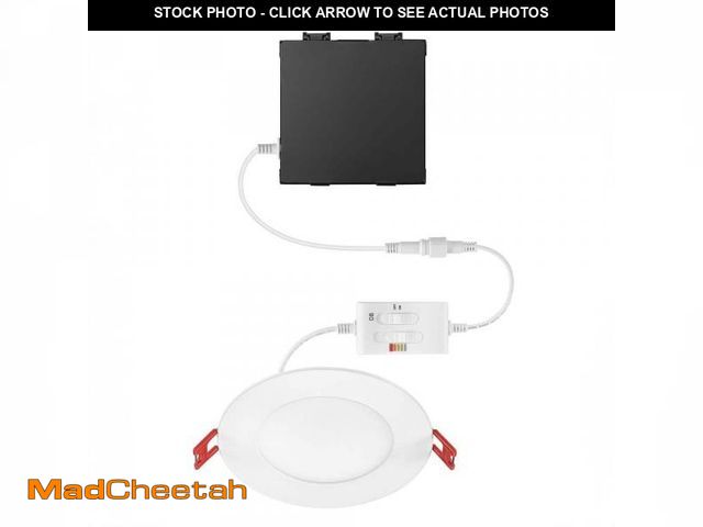 Lot 74-12511064 - Commercial Electric Elite Series 4 in. LED DuoBright, 3-Level Lumen Select, Ultraslim Canless Recess...
