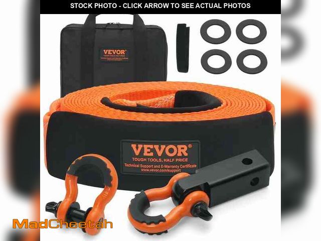 Lot 74-14182686 - VEVOR 30 in. Recovery Tow Rope 36000lbs. Heavy-Duty Off Road Snatch Strap Extreme Duty Energy Snatch...