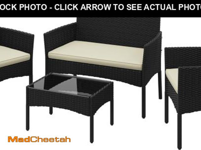 Lot 74-12035199 - *SEE DETAILS* Yaheetech Patio Furniture Set 4 Pieces Conversation Sets, Rattan Chair Wicker Set Love...
