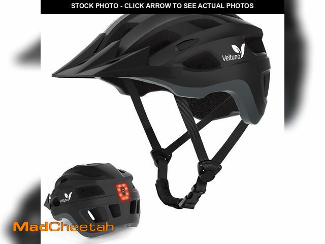 Lot 74-14154455 - Veltuno Bike Helmet for Adults, Lightweight Mountain Bicycle Helmet with USB Rechargeable LED Rear L...