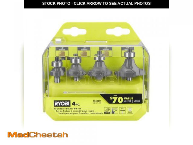Lot 74-12492569 - RYOBI Roundover Router Bit Set (4-Piece) - UNUSED