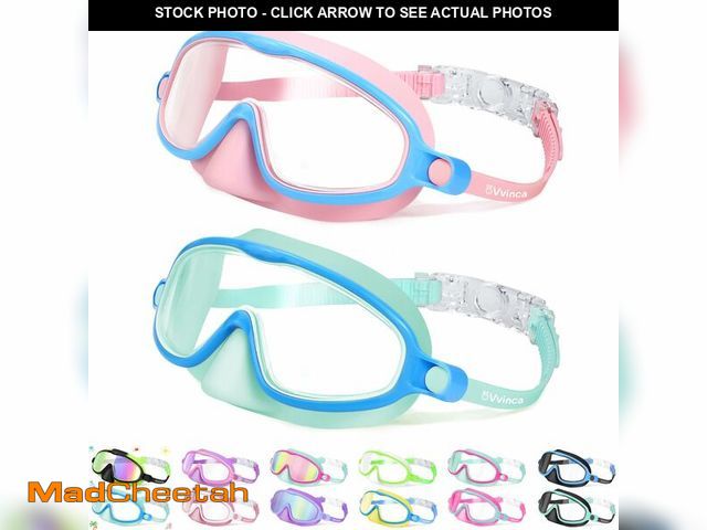 Lot 74-14273955 - Vvinca 2 Pcs Kids Swim Goggles with Nose Cover, Swimming Diving Mask Wide View Anti Fog UV Anti Shat...