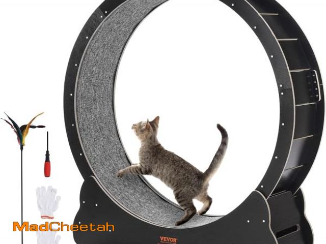 Lot 74-12397051 - VEVOR Cat Exercise Wheel, 43.3" Large Treadmill for Indoor Cats, Running Wheel With Detachable Carpe...