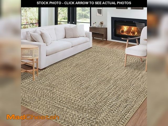 Lot 74-12705375 - ROYHOME Washable Area Rug 5x7 Print Braided Machine Washable Rug Solid Printed Textured Carpet Stain...