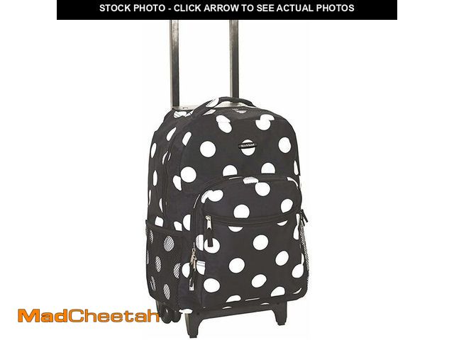 Lot 74-13698330 - Rockland Double Handle Rolling Backpack, Black Dot, 17" - UNUSED