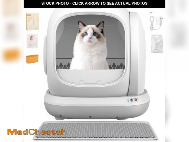 Lot 74-12144954 - 75L Smart Automatic Self-Cleaning Cat Litter Box, APP Control/Integrated Safety Protection,Gray - UN...