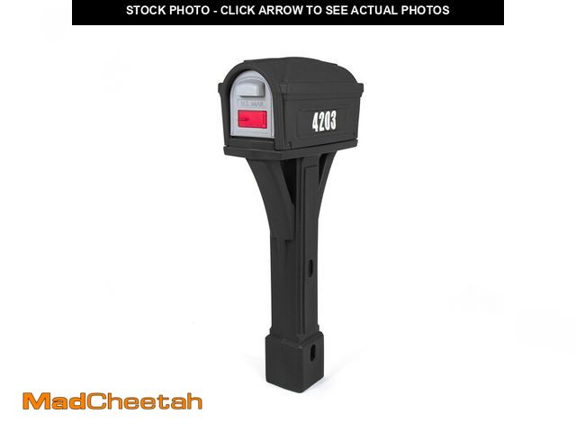 Lot 74-12549629 - Simplay3 Classic Mailbox &amp; Post, Black Plastic, 49.75 X 12.5 X 23-in - UNUSED