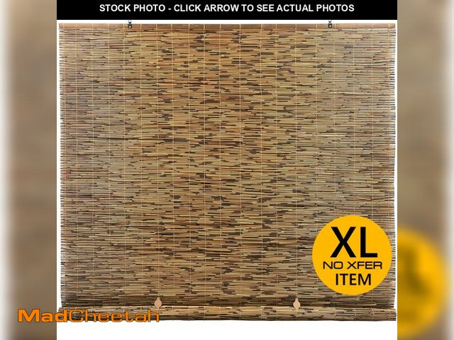 Lot 74-14613552 - Radiance Cordless Bamboo Blinds - Waterproof Roller Shades for Porch, Patio &amp; Interior Windows -...