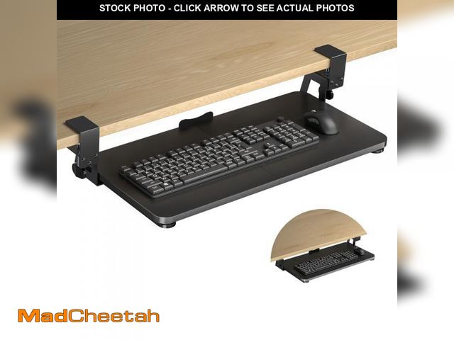 Lot 74-11559130 - XINLEI Keyboard Tray Under Desk Large C-Clamp 25.6 (30 Including Clamps) x 11.8 Slide-Out Platform C...