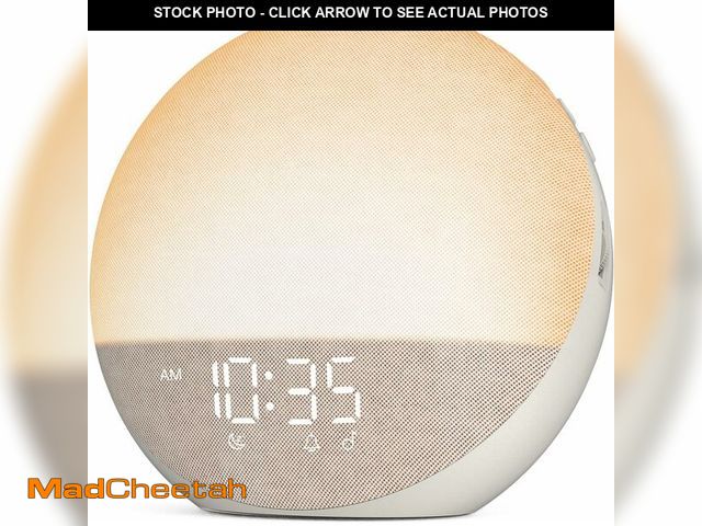 Lot 74-14353556 - Sunrise Alarm Clock White Noise Machine: Natural Wake Up Light - Dimmable Clock with Bluetooth Speak...