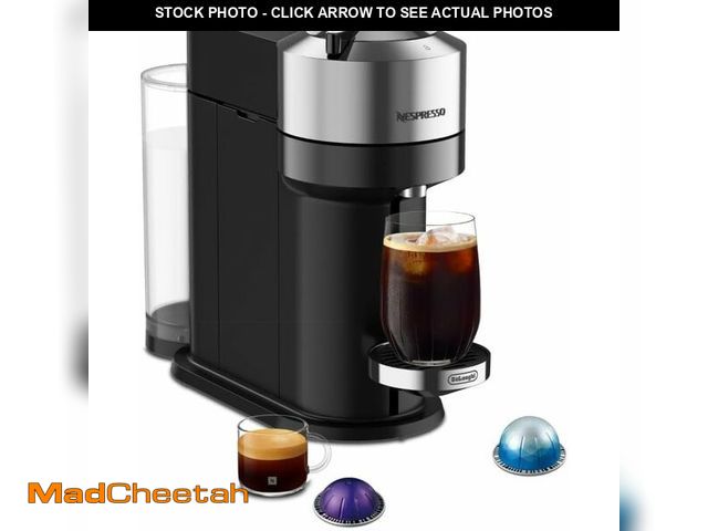 Lot 74-13042306 - Nespresso Vertuo Next Deluxe Coffee and Espresso Machine by De'Longhi, Chrome - USED