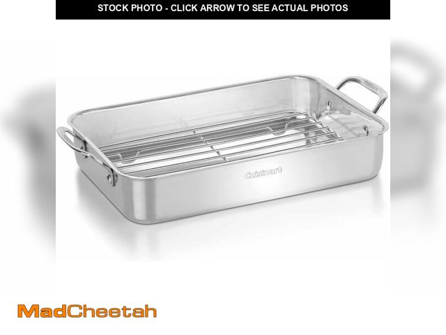 Lot 74-13041235 - Cuisinart 7117-14RR 14-Inch Chef's-Classic Cookware-Collection, Lasagna Pan w/Stainless Roasting Rac...
