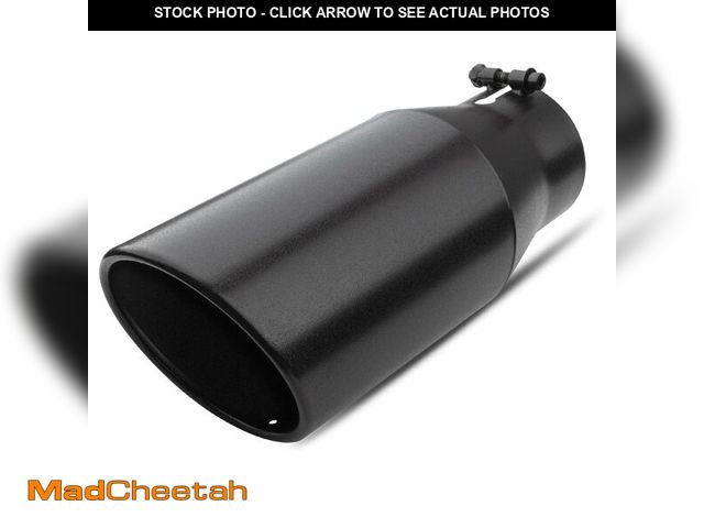 Lot 74-14214972 - Vurkcy 3.5 inch Inlet Exhaust Tip, 5" Outlet 12" Overall Length Stainless Steel Exhaust Tail Pipe, B...