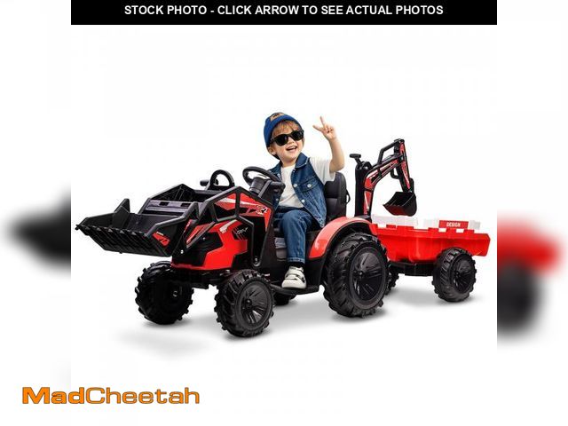 Lot 74-12271149 - 3 in 1 Ride on Tractor, 24V Ride on Toy for Big Kids, Excavator Bulldozer - Battery-Powered Electric...