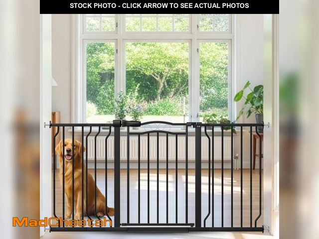 Lot 74-12162284 - 53.1-62.5 Inch Extra Wide Baby Gate, Pressure Mounted Dog Gate Indoor, Walk Thru Pet Gate for Cat Do...