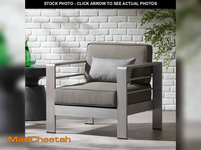Lot 74-12136603 - Christopher Knight Home Cape Coral Outdoor Aluminum Club Chair with Optional Sunbrella Cushions by K...
