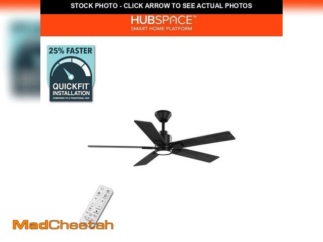 Lot 74-12533944 - Hampton Bay Zandra II 52 in. Indoor/Outdoor Matte Black Ceiling Fan with Light Kit and Remote Includ...