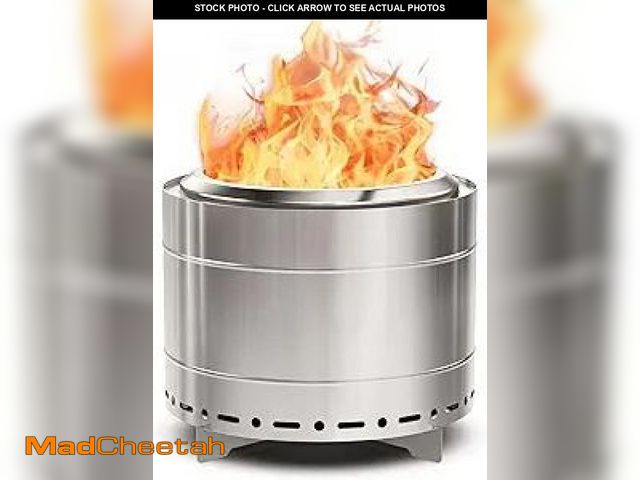 Lot 74-12423442 - Muskoka 19.5  Stainless Steel Smokeless Wood Burning Fire Pit with Protective Cover - UNUSED