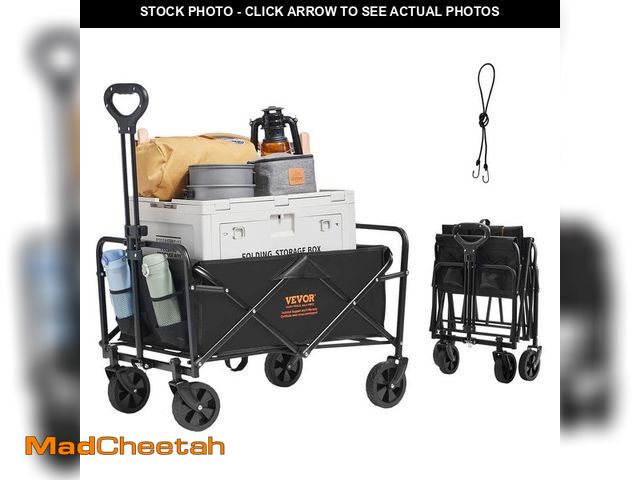 Lot 74-14291130 - VEVOR Collapsible Folding Wagon Cart 220 lbs. Heavy-Duty Garden Carts Foldable with Wheels 2 cu. Ft....