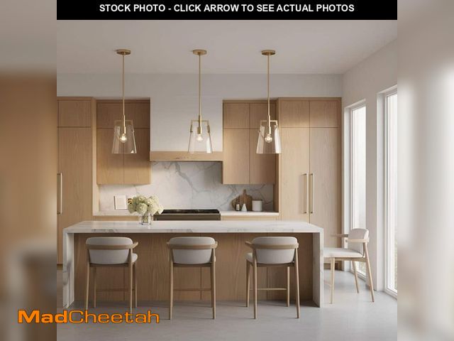 Lot 74-14448875 - Generation Lighting Crofton 7.75 in. W x 12.25 in. H 1-Light Satin Brass Modern Pendant Light with C...