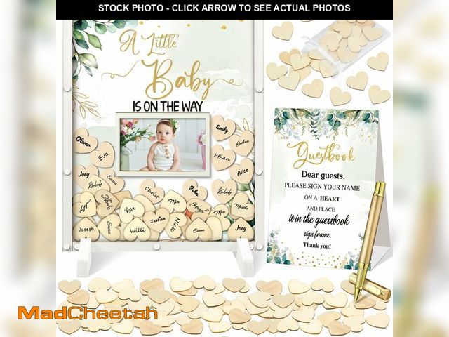 Lot 74-14206650 - Beeveer 65 Pcs Baby Shower Guest Book Alternatives Baby Shower Sign in Guest Book Decorations Greene...