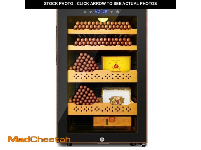 Lot 74-14193293 - Velivi 17.71 in. 70L Single Zone Electric Humidor with Leather, 400-Counts Capacity, with Safety Loc...