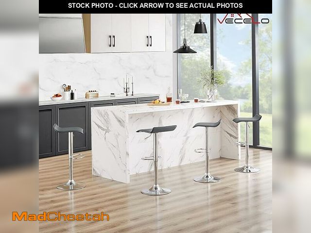 Lot 74-13501212 - VECELO Bar Stools Set of 2, Armless Adjustable Swivel Barstools, Modern Backless Counter Height Stoo...