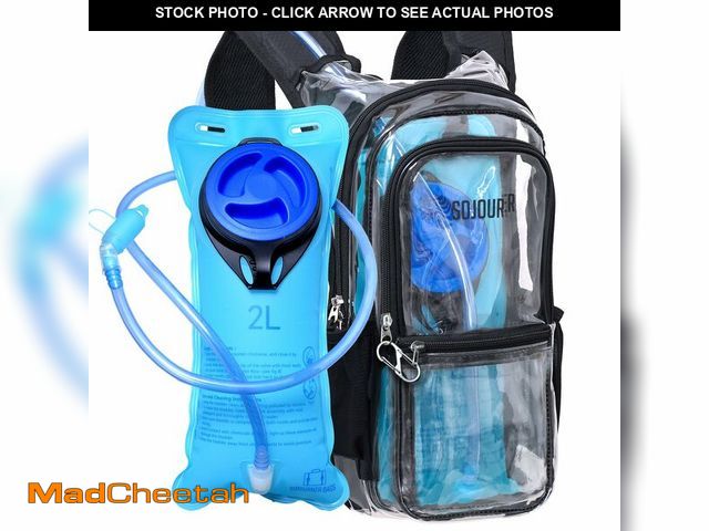 Lot 74-14339756 - Sojourner Transparent Rave Hydration Pack - Hydration Backpack - Hydropack with 2L Bladder - Water B...