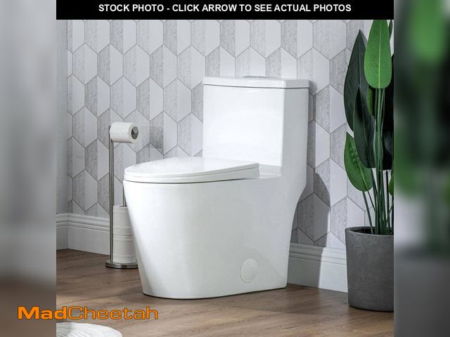 Lot 74-12610683 - Casta Diva Rough in 12 in. 1-Piece Toilet 0.9 GPF/1.28GPF Dual Flush Elongated Skirted Toilet in Whi...