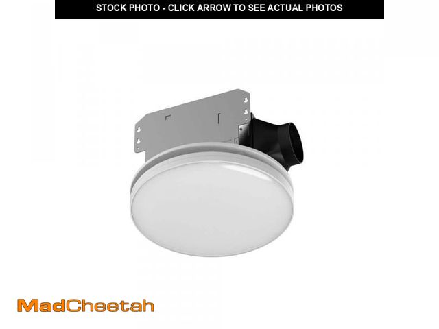 Lot 74-12085697 - Commercial Electric 80 /110 CFM Ceiling Mount Room Side Installation Round Bathroom Exhaust Fan with...
