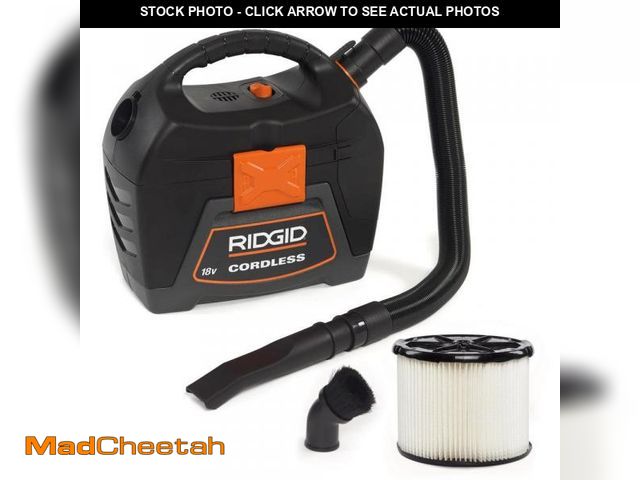 Lot 74-12365453 - RIDGID 3 Gal. 18-Volt Cordless Handheld Shop Vacuum Wet Dry Vac (Tool Only) with Filter, Expandable ...