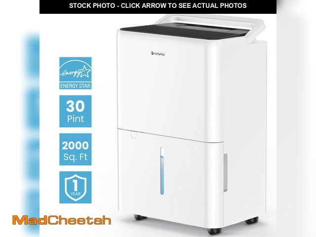 Lot 74-14438085 - Waykar 30 Pint Dehumidifier for Home Up to 2000 Sq. Ft, Energy Star - UNUSED