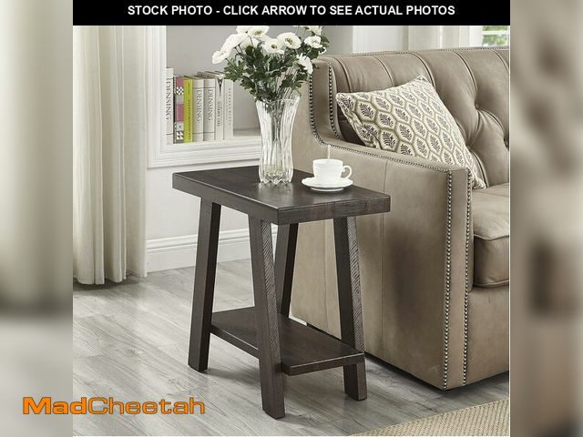 Lot 74-12633315 - Roundhill Furniture Athens Contemporary Wood Shelf Side Table, Weathered Espresso - UNUSED