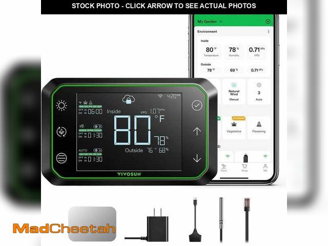 Lot 74-12585110 - VIVOSUN GrowHub Smart Environmental WiFi-Controller E42A with Temperature, Humidity, VPD, Timer, Cyc...